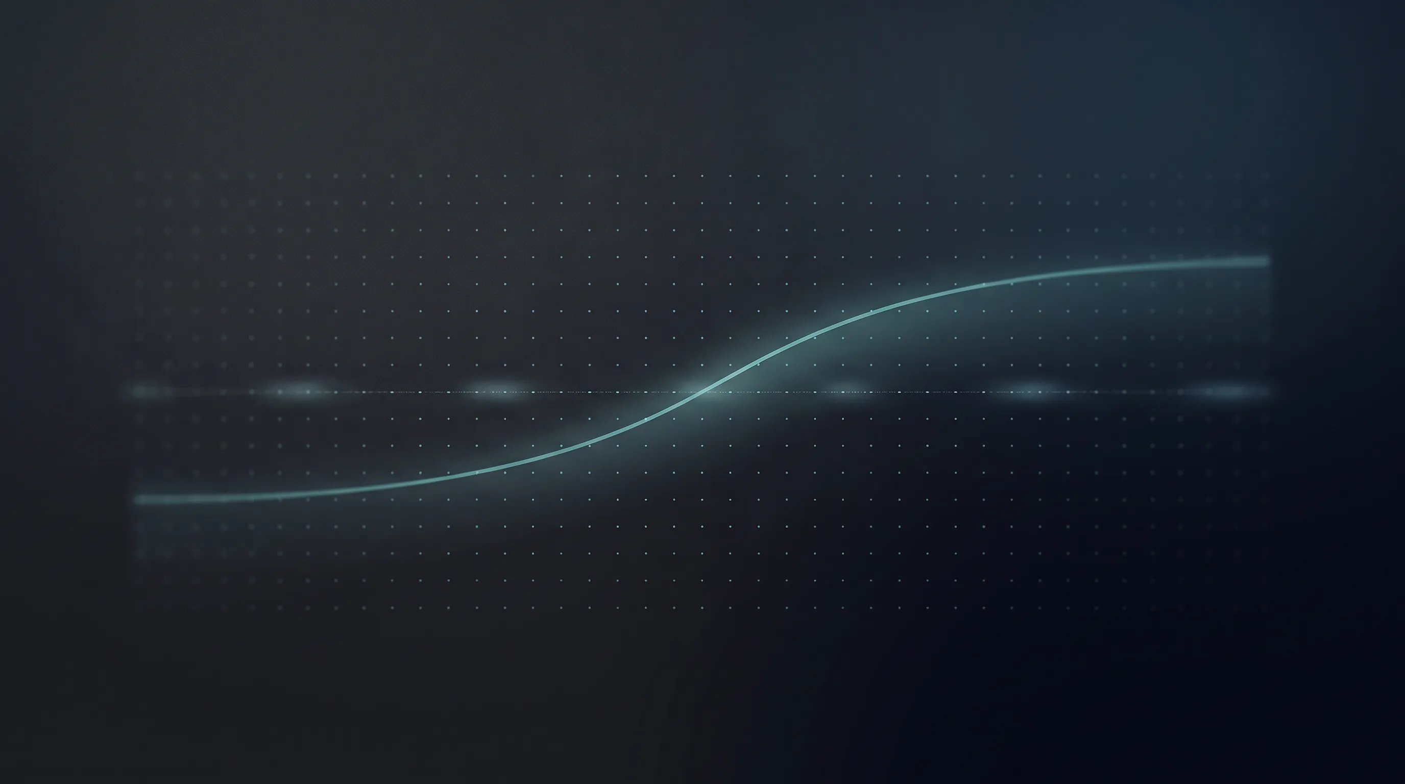 Abstract data visualization of a resilience trend line rising through a field of measurement points