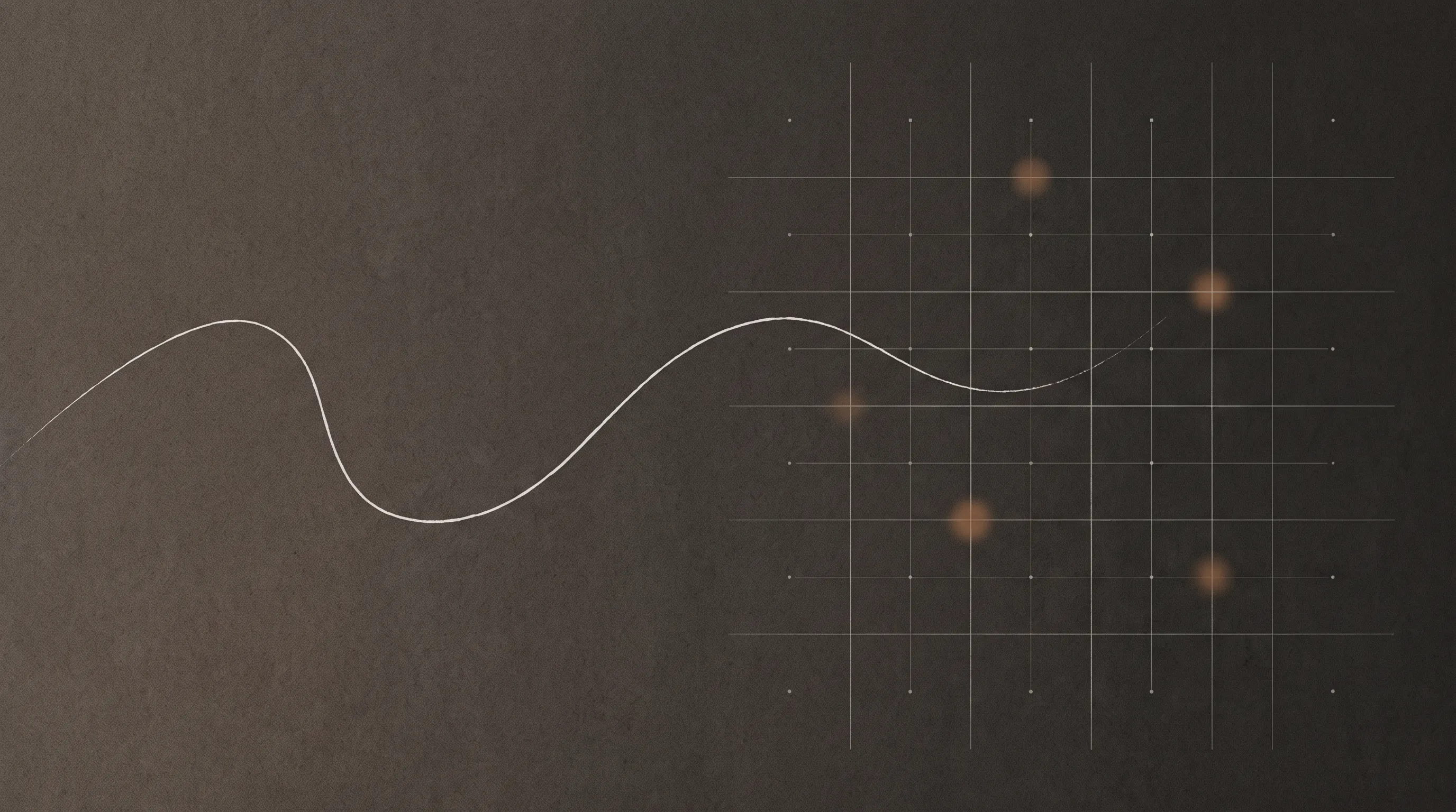 Abstract visualization of a breathing waveform resolving into a grid of measurement data points